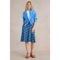 White Stuff Jade Eco Vero Jersey Skirt Blue Printed Größe: 10 | Miniröcke Outlet | Damen | Blau