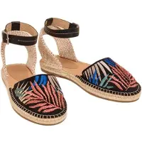 White Stuff Honeysuckle Leaf Espadrille Black Größe: 4 | Espadrilles Outlet | Damen | Schwarz