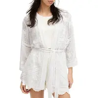 AllSaints Carina Emb Kimono White Größe: 2 | Bademäntel Outlet | Damen | Weiß