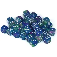 Chessex Festive 12mm d6 Waterlily/white Dice Block (36 dice)