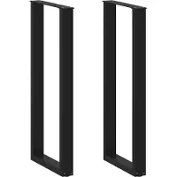 vidaXL Bartischbeine U-Form 2 Stk. Schwarz 40x(110-111) cm Stahl