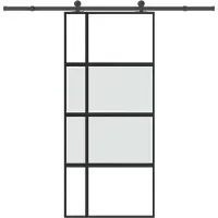 vidaXL Schiebetür mit Beschlag 90x205 cm Hartglas & Aluminium