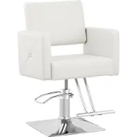 Expondo physa Friseurstuhl Carlisle mit Fußstütze - Sitzhöhe 49 - 63 cm - 150 kg - Weiß