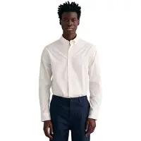 Gant für Herren. 3000300 Pinpoint Oxford Regular Fit Hemd weiß (M), Lässig, Baumwolle, Langarm