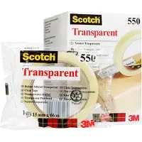 Scotch Tape Scotch kontortape 550 transparent 15mm x 66m - (66 meter pr. rulle x 10 ruller)