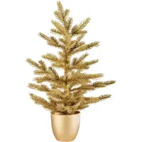 Kaemingk Tannenbaum künstlich 44x60cm im Topf Gold