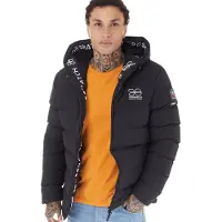 Crosshatch Herren Pittsburgh Gesteppte Kapuzenjacke Schwarz
