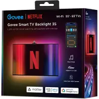 Govee H6098, Intelligenter Leuchtstreifen, Wi-Fi/Bluetooth, Schwarz, LED, Multi, Wohnzimmer