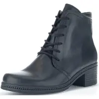 Gabor Shoes Schnürstiefel Schwarz Glattleder Größe: 37.5 Normal