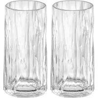 Koziol Longdrinkglas "CLUB No. 8", (Set, 2 tlg., 2er Set), unzerbrechlich,recycelbar,spülmaschinengeeignet, 300ml