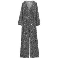 ICODE Black Graphic Flower Print Jumpsuit Größe: 34 | Jumpsuits Outlet | Damen | Schwarz