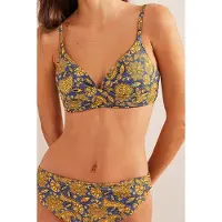 Boden Capri Cup-size Bikini Top Harvest Gold, Paisley Terrace Größe: 38DD | Bikinis Outlet | Damen | Braun