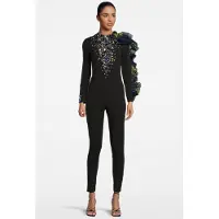 Marcell von Berlin Women‘s Side Volant Overall With Swarovski Crystals Black Größe: 34 | Jumpsuits Outlet | Damen | Schwarz