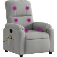 vidaXL Massagesessel Hellgrau Mikrofasergewebe