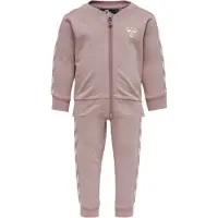 Hummel Sweatset - HMLBille - Pink m. Weiß - - 2 Jahre (92) - Sweatsets