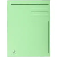 Exacompta 448013E 100x Aktenmappe mit Beschriftungsfeld und 3 Klappen, aus Karton 280g Forever, für Format DIN A4 - grün