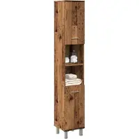 vidaXL Badschrank Altholz-Optik 30x30x179 cm Holzwerkstoff