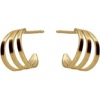 Victoria Cruz A4777-DT Damen-Creolen Milan Triple Ohrringe Goldfarben