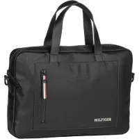 Tommy Hilfiger TH Piqué Slim Computer SP24 in Black (6.7 Liter), Aktentasche
