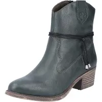 Rieker Damen Stiefelette Western Reißverschluss Cowboy Kordel 73158, Größe:39 EU, Farbe:Grün