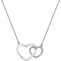 Hot Diamonds DN128 Damen-Kette Doppelherz Silber mit Diamant