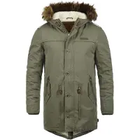 Indicode IDPulsoor Herren Winterjacke Parka Mantel gefüttert mit Teddy-Futter Fellkapuze Pattentaschen Baumwollmischung Regular fit
