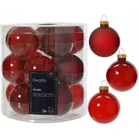 Christmas Decoration 15 Weihnachtskugeln Glas 6cm matt & glänzend & transparent Christbaumkugeln Weihnachtsbaumkugeln Christbaumschmuck Weihnachtsbaumschmuck Weihnachtsrot