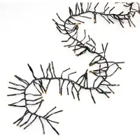 Konstsmide Micro LED Büschellichterkette Cluster, mit 8 Funktionen, Steuergerät und Memoryfunktion, 2016 bernsteinfarbene Dioden, 36V Außentrafo, schwarzes Kabel