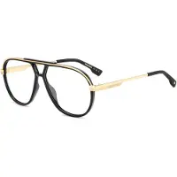 Dsquared2 D2 0113 Herren-Brille inkl. Gläser Vollrand Pilot Kunststoff-Gestell 58/12/145, schwarz