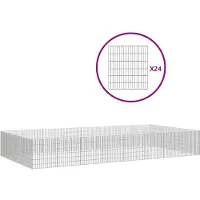 vidaXL Freilaufgehege 24-teilig 54x60 cm Verzinktes Eisen