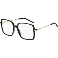 HUGO BOSS Brillenfassung aus schwarzem Acetat mit goldfarbenen Bügeln