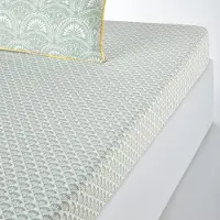 La redoute interieurs Fixleintuch Jaipur (grün), Vorgewaschene Baumwolle