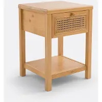 La redoute interieurs Nachttisch Mora Mit 1 Schublade, Kiefer Und Geflecht