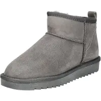 Ara Winterboots "ALASKA Short", Damen, Gr. 42, Lammfell, grau (light, grau hellgrau short), Lammfell, Veloursleder, unifarben, Schuhe Winterboots, Schlupfboots, Snowboots, Winterboots mit Anziehlasche