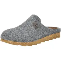 Rohde Herren Pantoffel aus recyceltem Softfilz mit Lederdecksohle Foggia-H 7100, Größe:41 EU, Farbe:Grau