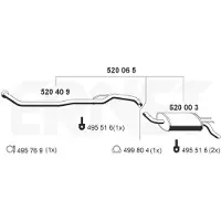 ERNST 520065 Endschalldämpfer für RENAULT TWINGO I (C06) Auspuff