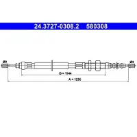 Ate Seilzug Feststellbremse 24.3727-0308.2 für Citroën XM
