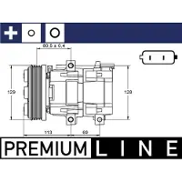 MAHLE ORIGINAL Kompressor, Klimaanlage BEHR *** PREMIUM LINE *** ACP 88 000P