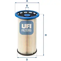 Ufi Kraftstofffilter VW,AUDI,SKODA 26.038.00 5Q0127177,5Q0127177B,5Q0127177D Leitungsfilter,Spritfilter