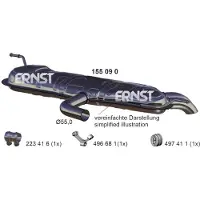 ERNST 155090 Endschalldämpfer für VW TOURAN (1T1, 1T2) Auspuff