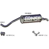 ERNST 115056 Endschalldämpfer für SKODA Fabia II Combi (545) Auspuff