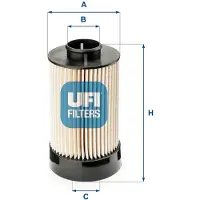 Ufi Kraftstofffilter IVECO 26.072.00 500055340,504170771 Leitungsfilter,Spritfilter