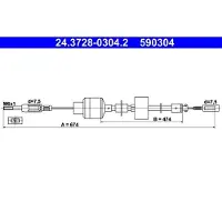 Ate 24.3728-0304.2 Kupplungsseil Seilzug für CITROËN BX (XB-)