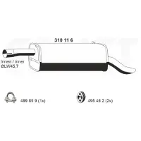 ERNST 310116 Endschalldämpfer für FORD FUSION (JU) Auspuff