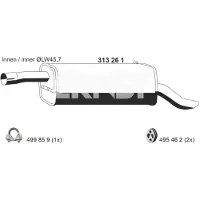ERNST 313261 Endschalldämpfer für FORD FUSION (JU) Auspuff