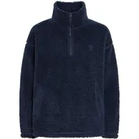 Oxmo OXTolirone Damen Teddy-Pullover Sweater Pullover mit Troyerkragen Eingrifftaschen Loose fit