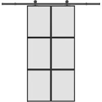 vidaXL Schiebetür mit Beschlag 102,5x205 cm Hartglas & Aluminium