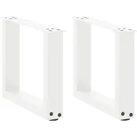 vidaXL Couchtischbeine U-Form 2 Stk. Weiß 40x(30-31) cm Stahl