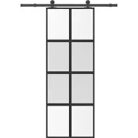 vidaXL Schiebetür mit Beschlag 76x205 cm Hartglas & Aluminium