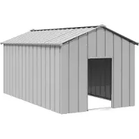 vidaXL Hundehütte mit Dach 114x202x101 cm Verzinkter Stahl